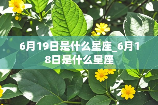 6月19日是什么星座_6月18日是什么星座