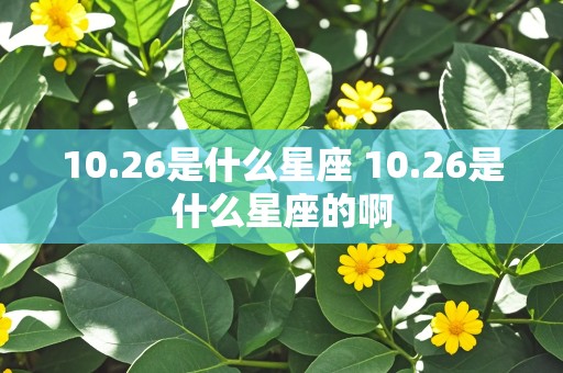 10.26是什么星座 10.26是什么星座的啊