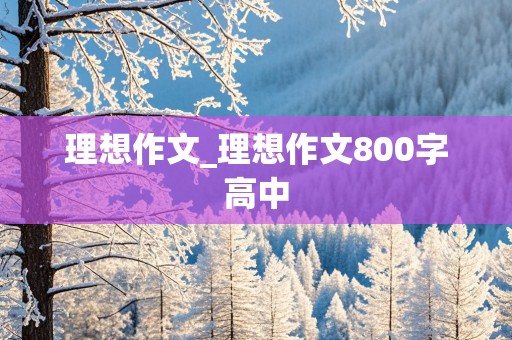 理想作文_理想作文800字高中