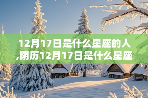 12月17日是什么星座的人,阴历12月17日是什么星座的人