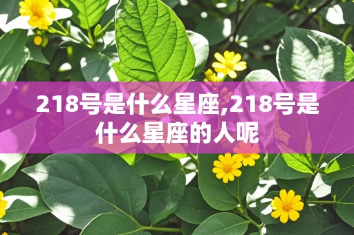 218号是什么星座,218号是什么星座的人呢