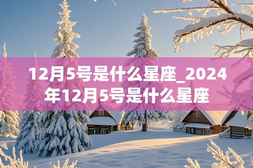 12月5号是什么星座_2024年12月5号是什么星座