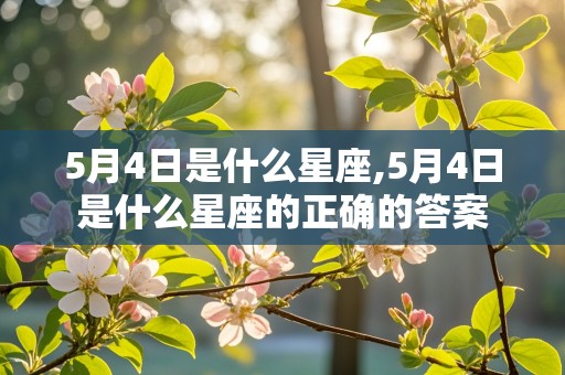 5月4日是什么星座,5月4日是什么星座的正确的答案