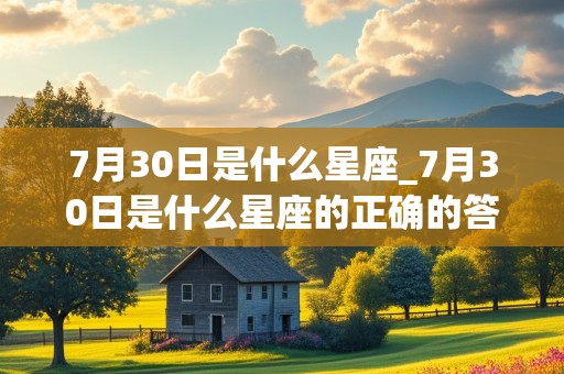 7月30日是什么星座_7月30日是什么星座的正确的答案