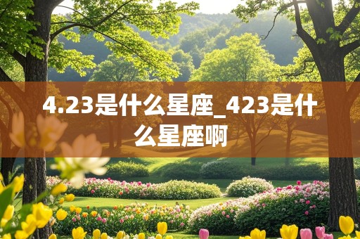 4.23是什么星座_423是什么星座啊