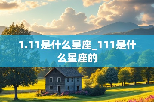 1.11是什么星座_111是什么星座的