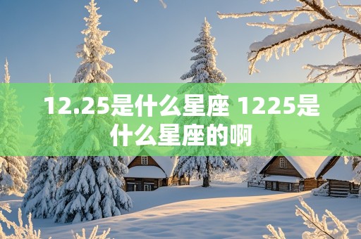 12.25是什么星座 1225是什么星座的啊