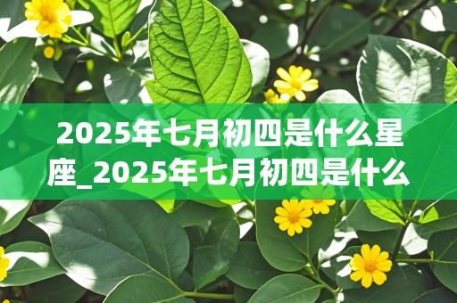 2025年七月初四是什么星座_2025年七月初四是什么星座啊