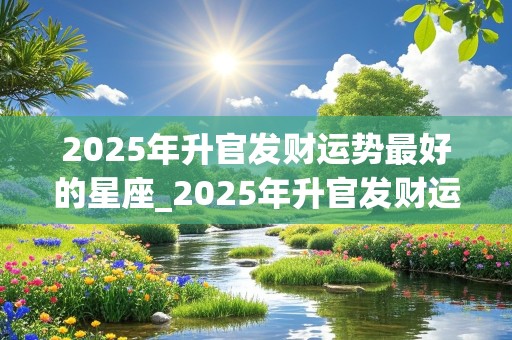 2025年升官发财运势最好的星座_2025年升官发财运势最好的星座是什么