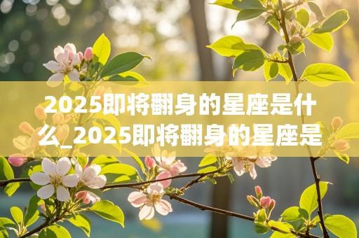 2025即将翻身的星座是什么_2025即将翻身的星座是什么