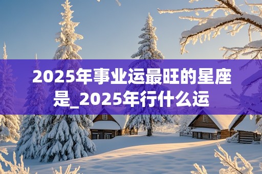 2025年事业运最旺的星座是_2025年行什么运