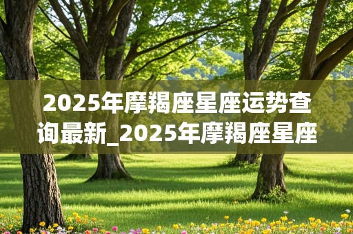 2025年摩羯座星座运势查询最新_2025年摩羯座星座运势查询最新