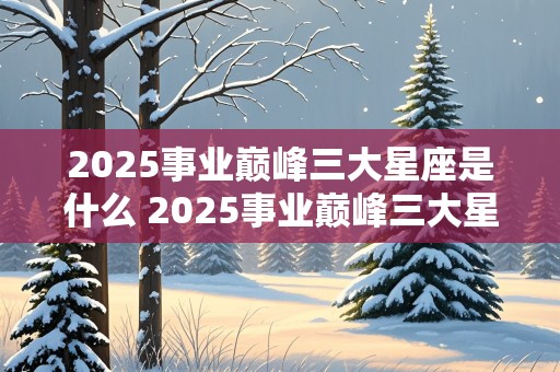 2025事业巅峰三大星座是什么 2025事业巅峰三大星座是什么意思