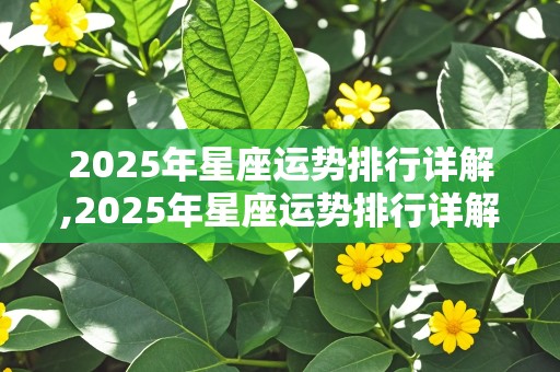 2025年星座运势排行详解,2025年星座运势排行详解图