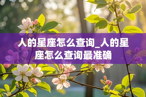 人的星座怎么查询_人的星座怎么查询最准确