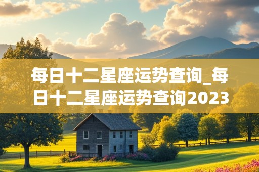 每日十二星座运势查询_每日十二星座运势查询202356