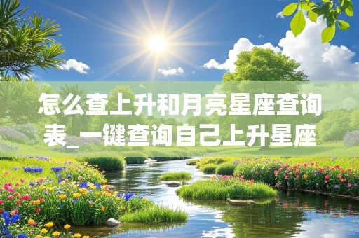 怎么查上升和月亮星座查询表_一键查询自己上升星座免费星盘