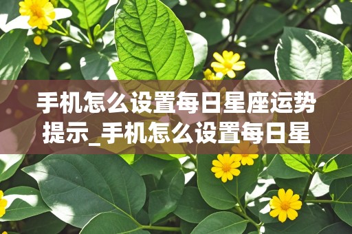 手机怎么设置每日星座运势提示_手机怎么设置每日星座运势提示功能