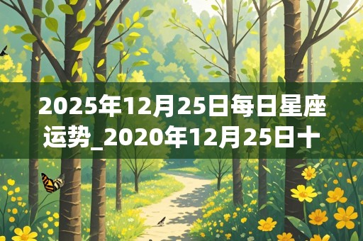 2025年12月25日每日星座运势_2020年12月25日十二星座运势