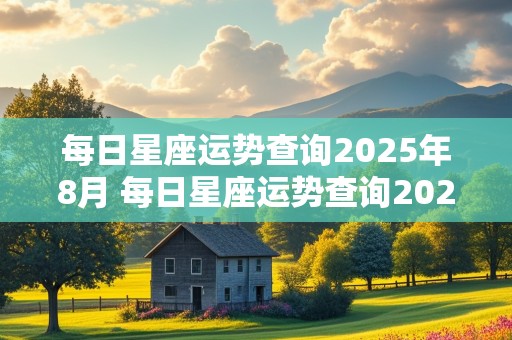 每日星座运势查询2025年8月 每日星座运势查询2025年8月12日