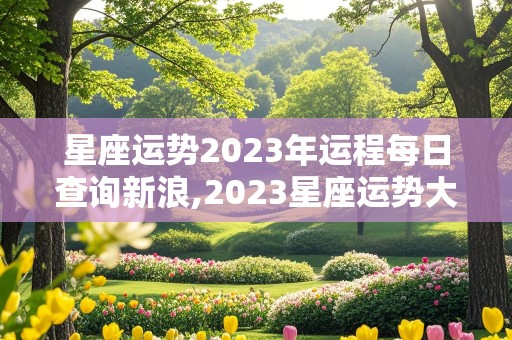 星座运势2023年运程每日查询新浪,2023星座运势大解析