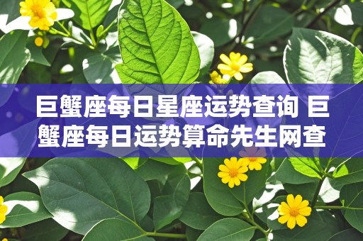 巨蟹座每日星座运势查询 巨蟹座每日运势算命先生网查询