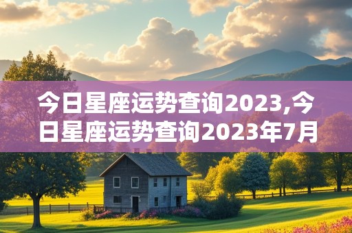 今日星座运势查询2023,今日星座运势查询2023年7月19日