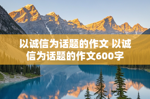 以诚信为话题的作文 以诚信为话题的作文600字