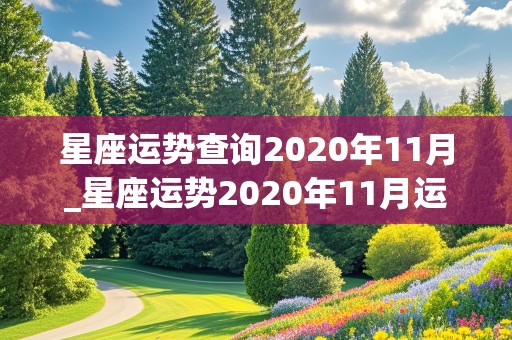 星座运势查询2020年11月_星座运势2020年11月运势大全