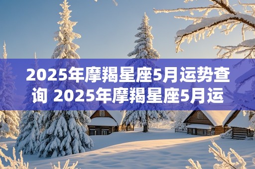 2025年摩羯星座5月运势查询 2025年摩羯星座5月运势查询表