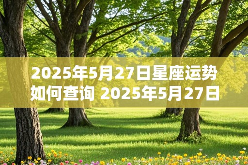 2025年5月27日星座运势如何查询 2025年5月27日星座运势如何查询呢