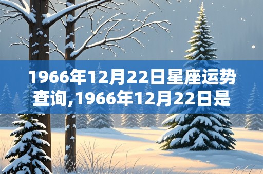 1966年12月22日星座运势查询,1966年12月22日是什么星座