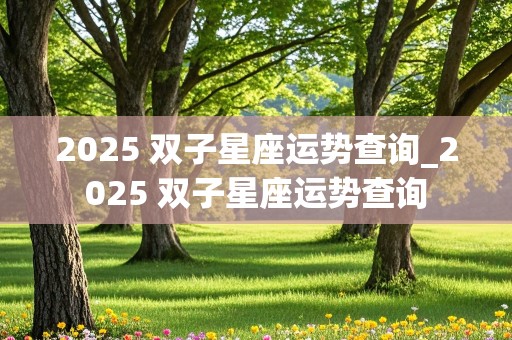 2025 双子星座运势查询_2025 双子星座运势查询