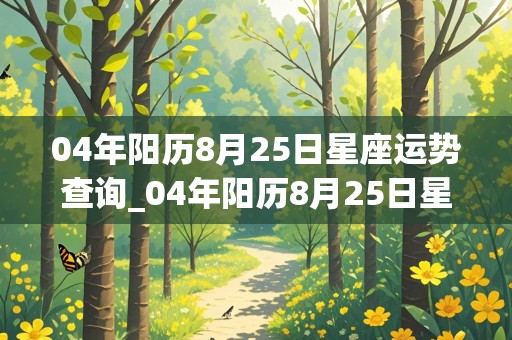 04年阳历8月25日星座运势查询_04年阳历8月25日星座运势查询表