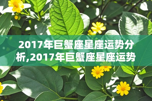 2017年巨蟹座星座运势分析,2017年巨蟹座星座运势分析图