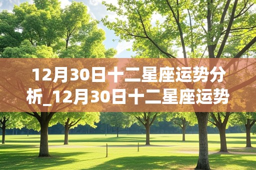 12月30日十二星座运势分析_12月30日十二星座运势分析