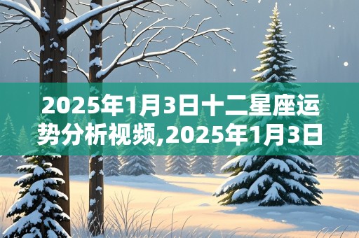 2025年1月3日十二星座运势分析视频,2025年1月3日十二星座运势分析视频讲解