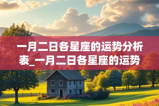 一月二日各星座的运势分析表_一月二日各星座的运势分析表格