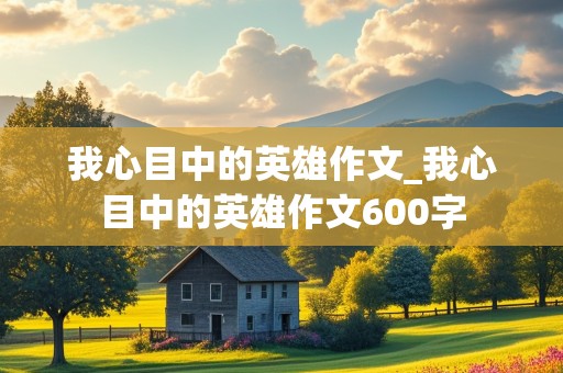 我心目中的英雄作文_我心目中的英雄作文600字