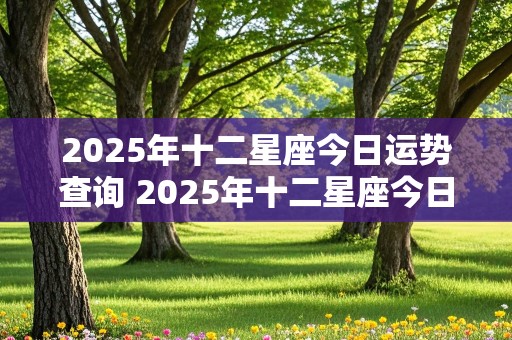 2025年十二星座今日运势查询 2025年十二星座今日运势查询表