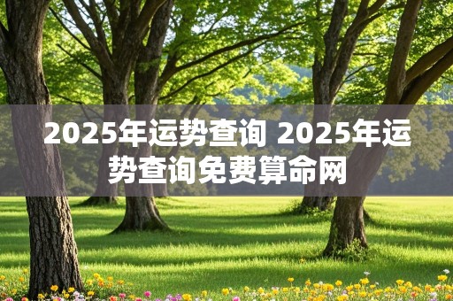 2025年运势查询 2025年运势查询免费算命网