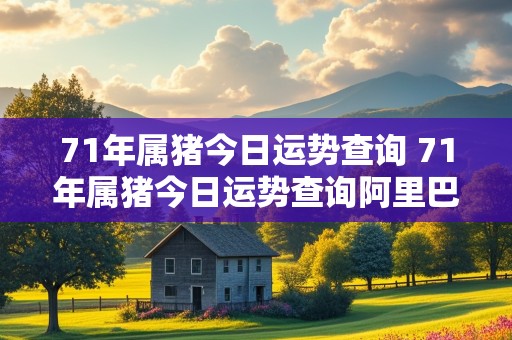 71年属猪今日运势查询 71年属猪今日运势查询阿里巴巴