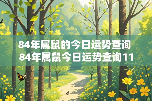 84年属鼠的今日运势查询 84年属鼠今日运势查询11月28日