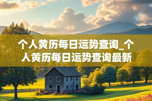 个人黄历每日运势查询_个人黄历每日运势查询最新