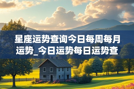 星座运势查询今日每周每月运势_今日运势每日运势查询