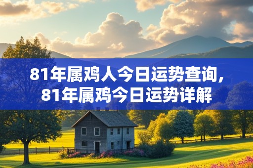 81年属鸡人今日运势查询,81年属鸡今日运势详解