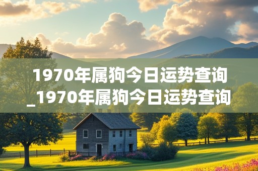 1970年属狗今日运势查询_1970年属狗今日运势查询君子阁