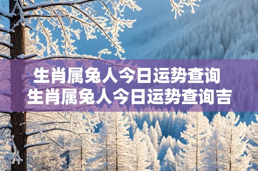 生肖属兔人今日运势查询 生肖属兔人今日运势查询吉凶