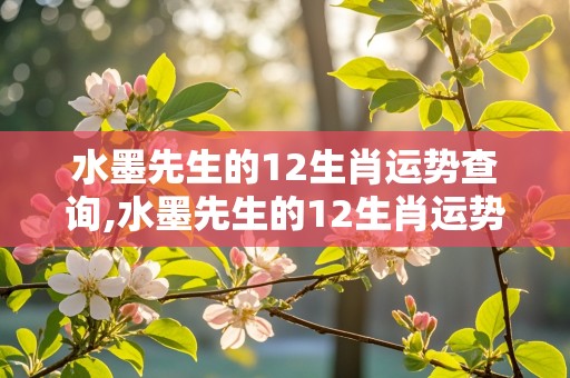 水墨先生的12生肖运势查询,水墨先生的12生肖运势查询卜易