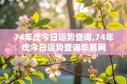 74年虎今日运势查询,74年虎今日运势查询华易网